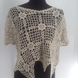 Miss Kelly 1999 Tan Crocheted Top One Size SALE 3/$30